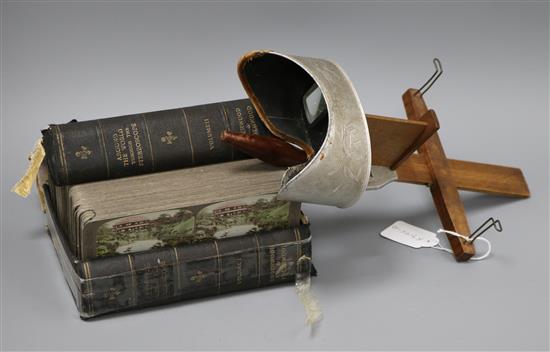Underwood and Underwood boxed stereoscope photographs of Palestine and a viewer